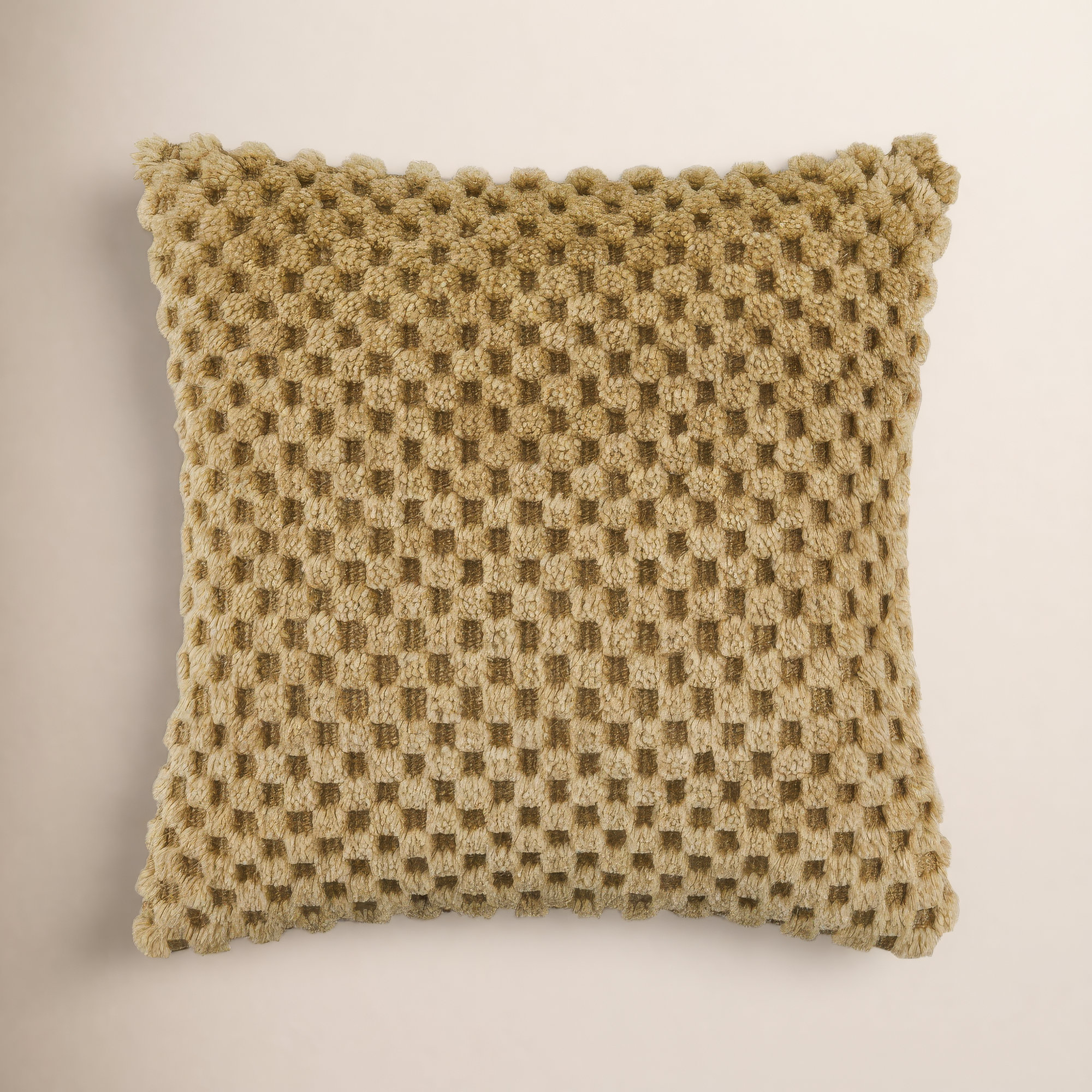 Novoli Accent Pillow, Polyester, Tan, Square 18"