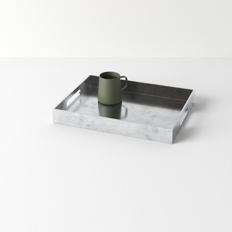 Tray, 1.75" H x 14.15" W x 11" D, Silver