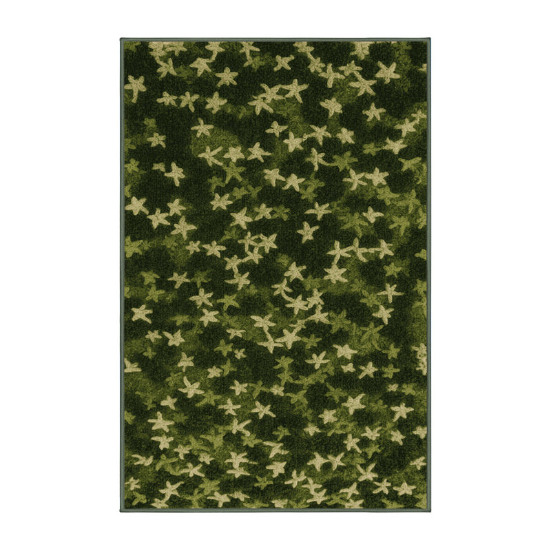 Tapis vert botanique lavable à la machine, Tapis de couloir 2 pi x 4 pi