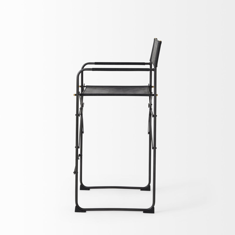 Quake Counter Stool with Metal Frame, Black, Extra Tall (40.15" H Seat Height)