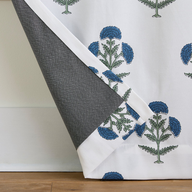 Paire de rideaux Martha Stewart Ayana bleu, L 37 po x L 84 po