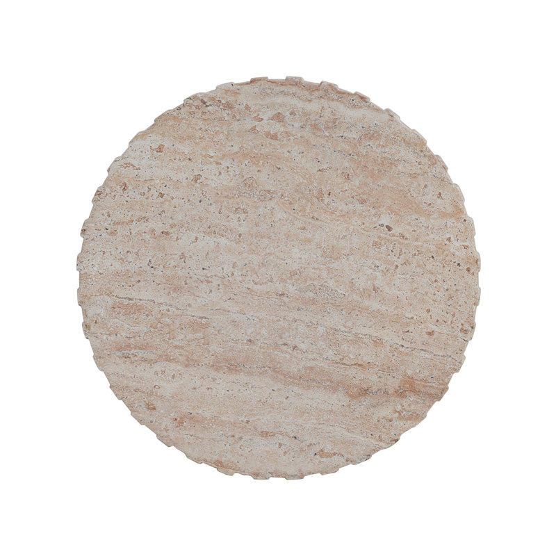 Outdoor/Indoor Lightweight Concrete Side Table/Travertine Finish