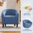 27”Wide Upholstered Solid Wood Barrel Accent Club Chair-1258697767