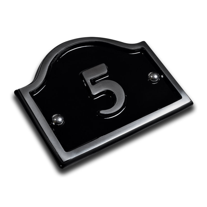 Jaclynn 11.5cm H Reflective Metal House Number, 5