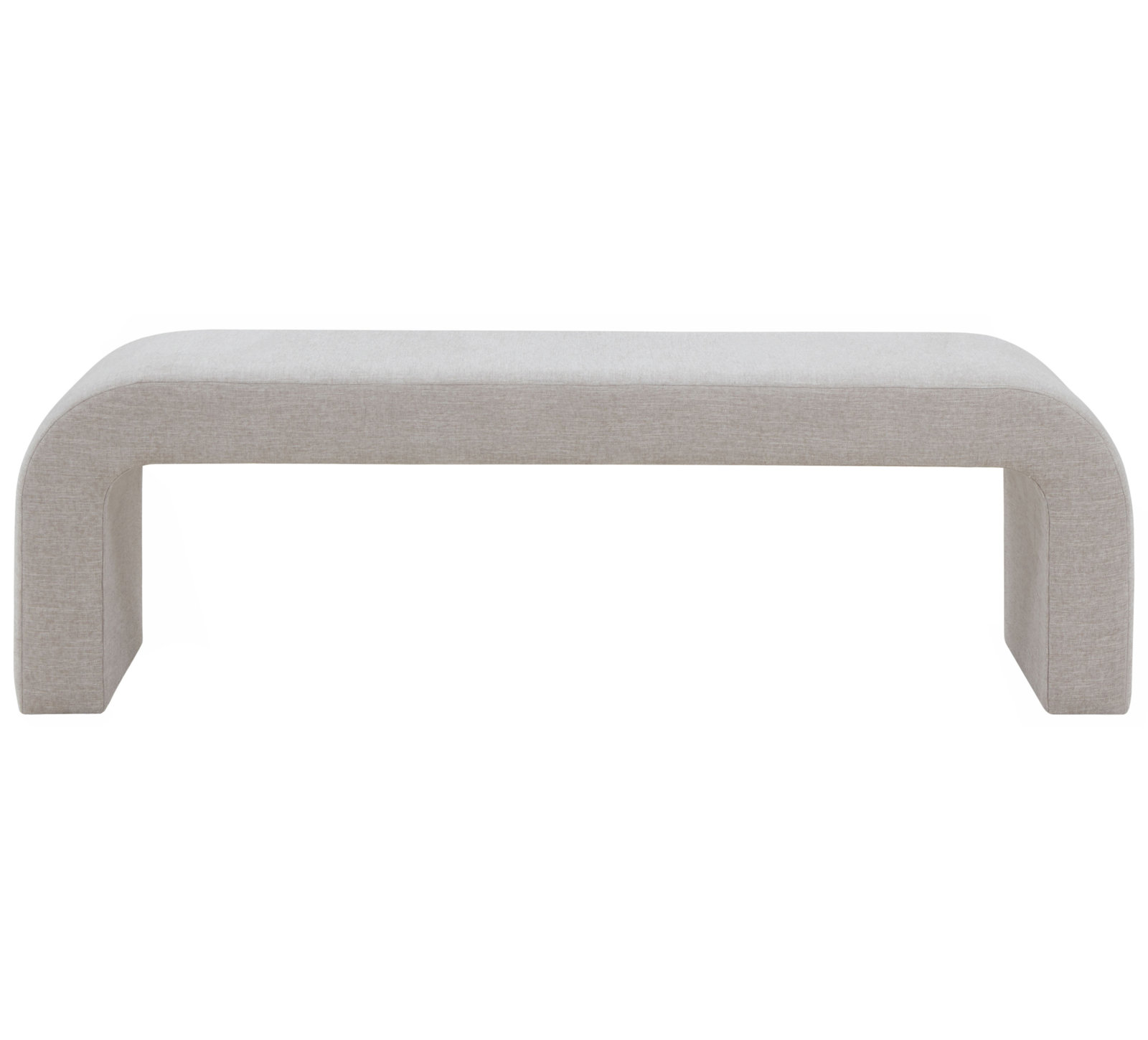 Daine 62" Upholstered Bench, Light Gray Linen