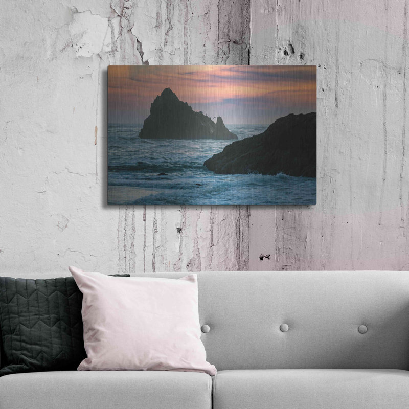 «Sunset Island», art mural en métal, H 24 po x l 36 po