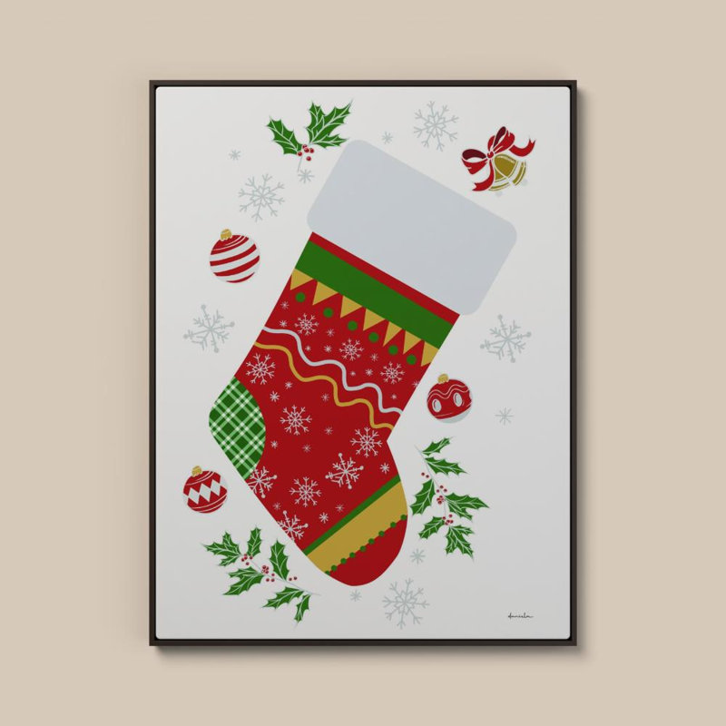 Stocking par Daniela Santiago - Impression sur toile, 36 po x 48 po, Cadre plat flottant, Brun