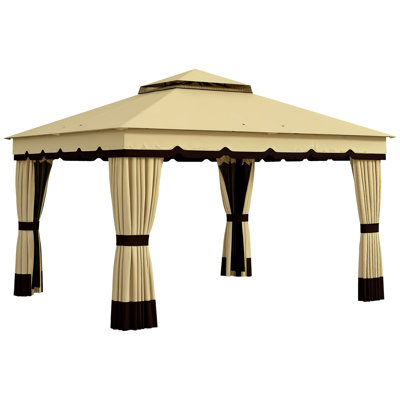 Double Roof 10 Ft. W x 9 Ft. D Steel Patio Gazebo