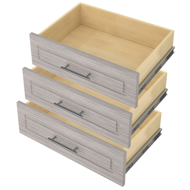 Tiroir en bois manufacturé Nala, Gris patiné