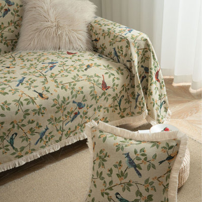 Housse pour canapé en chenille réversible 