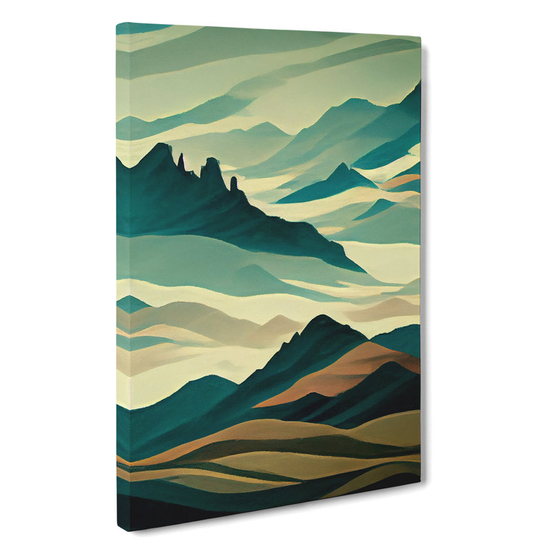 Modern Mountain Landscape No.1 - Wrapped Canvas, 50cm H x 35cm W x 3cm D