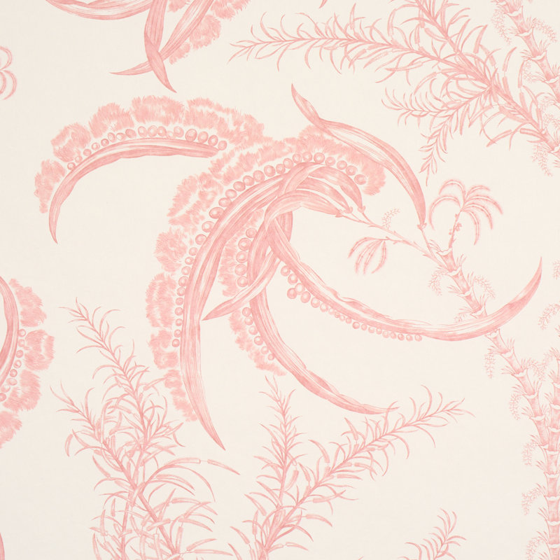 Ocean Floral Non-Woven Wallpaper Roll, Orange