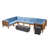 Teak Frame / Blue Cushion