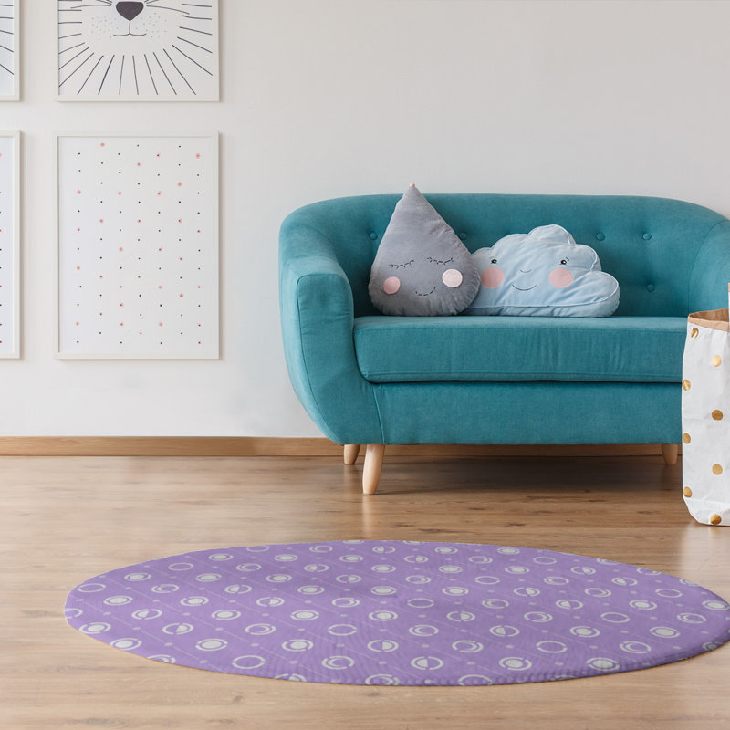 Tapis mauve/blanc lune phases, Rond 5 pi