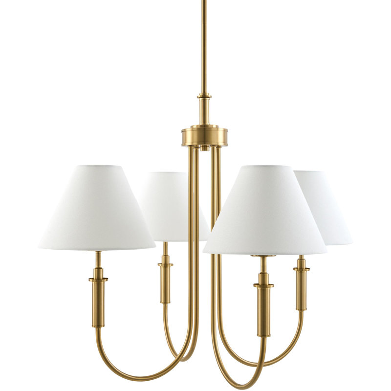 Celeste Chandelier, 4 Lights, Brass