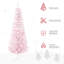 Arbre de Noël artificiel enneigé 5 pi, arbre de Noël mince avec branches réalistes et base en plastique pour décoration d'intérieur, rose-712922864-712922871