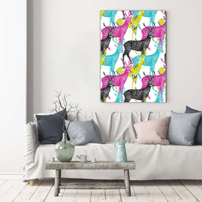 Colorful Deer - Wrapped Canvas Print