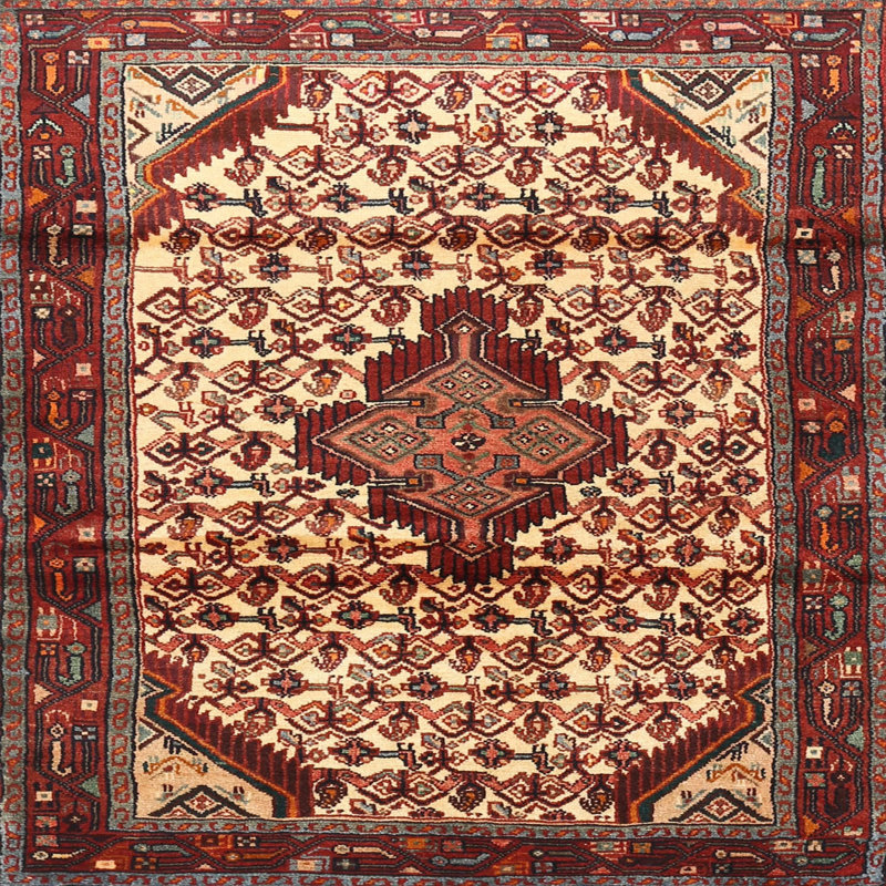 Tapis oriental rouge / beige, Rectangle 5 pi x 7 pi