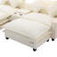 Canapé modulaire rembourré en chenille de 111 pouces avec repose-pieds amovible, ports USB, porte-gobelets et grand rangement pour le confort du salon-852392372