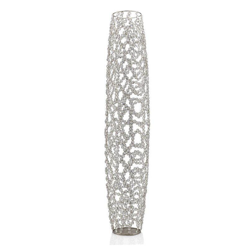 Vase de plancher ovale en verre cristal, H 47 po x l 9 po x P 9 po