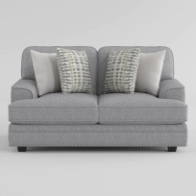 Causeuse avec 4 coussins Brady, chenille, cloutée, 66 po