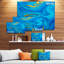 « abstract blue », mélange abstrait de peinture à l’acrylique, impression sur toile tendue-18297597