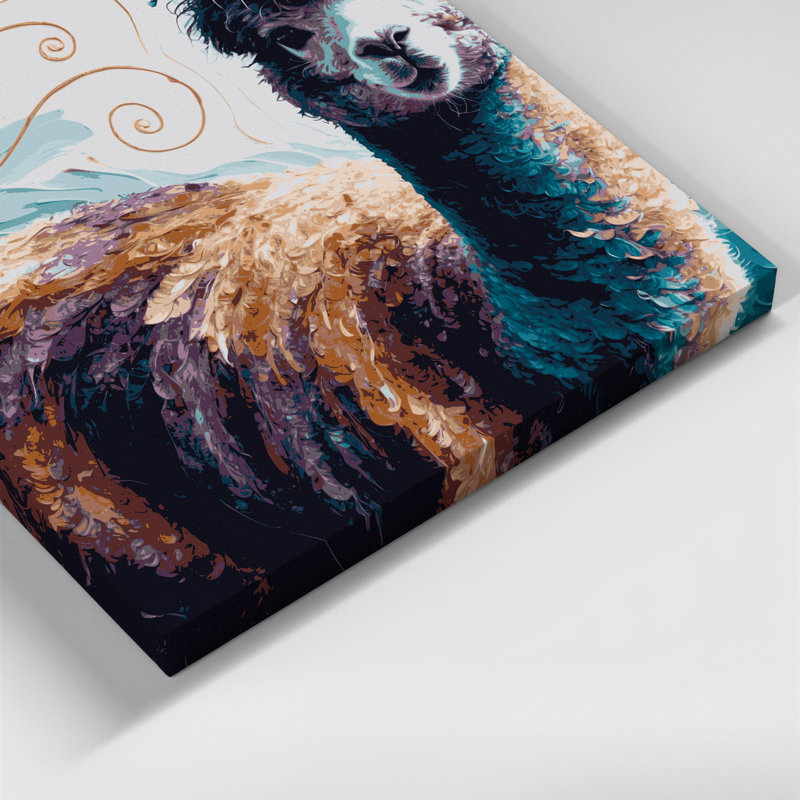 Faune, alpaga gris, art mural sur toile, 8" H x 10" W