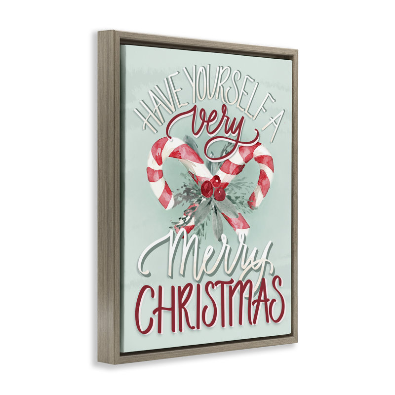 Très joyeux Noël, estampe numérique par Kristen Brockmon, Cadre flottant orme Montalcino, H 31 po x l 25 po