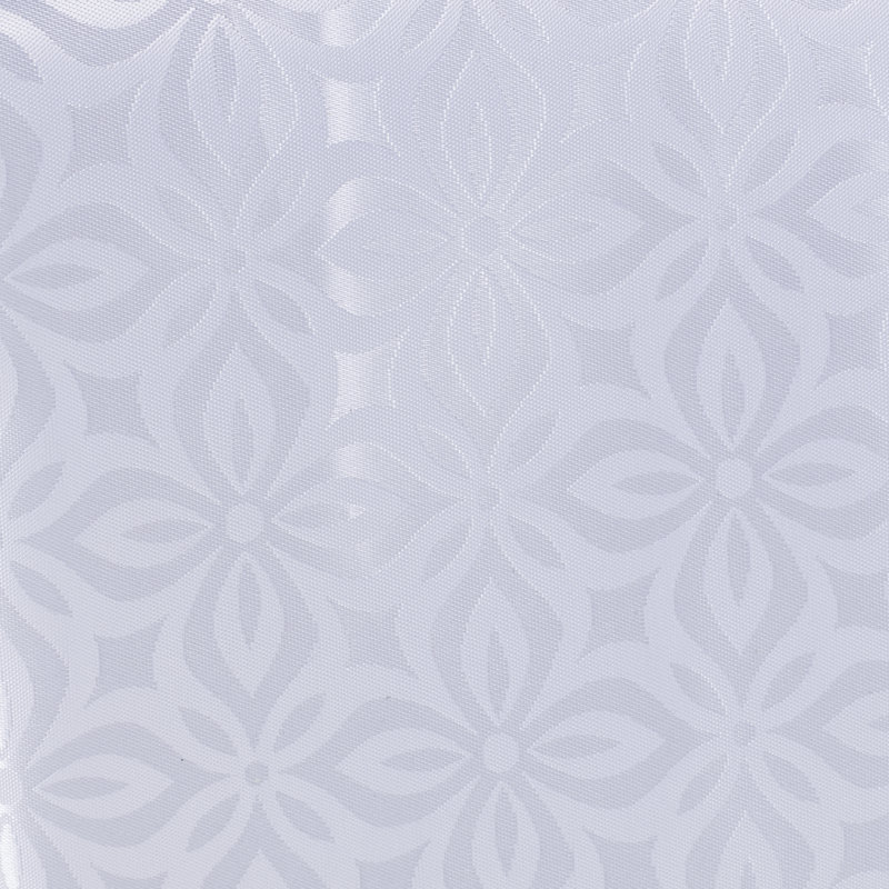 Damask Patterned Tablecloth, 220cm L x 150cm W, White Flower Pattern