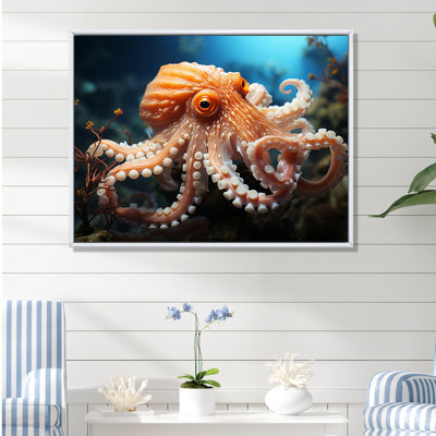 Pieuvre contemporaine sous-marine sur toile