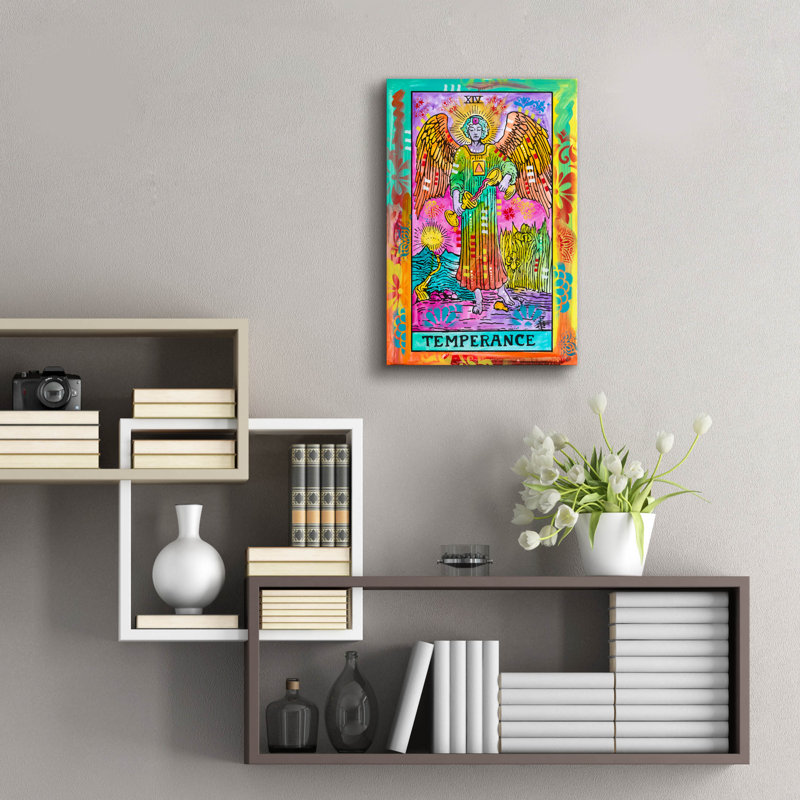  «Tarot - Temperance» par Dean Russo, art mural en verre acrylique, 16 po x 24 po, H 24 po x l 16 po