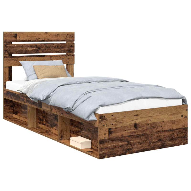 Solid Wood Bed, Small Double (4'), Old Wood