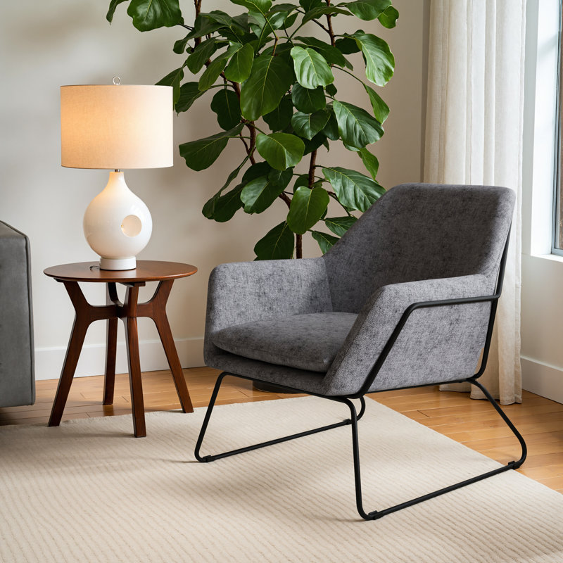 Fauteuil d'appoint rembourré Williams, Velours gris