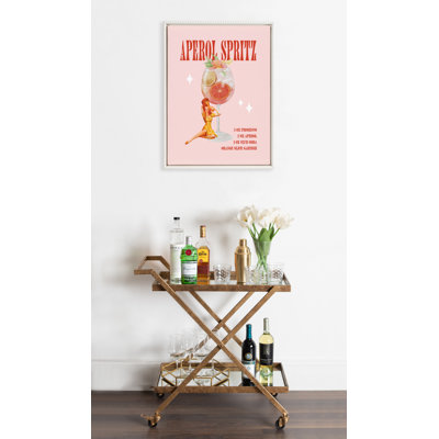 Impression sur toile encadrée «Aperol Spirz Pinup» par Alli Standefer
