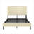 Metal and Wood Full Size Platform Bed Frame, Soft Beige, With Integrated Charging Station, No Box Spring Required For Residential Bedroom Use