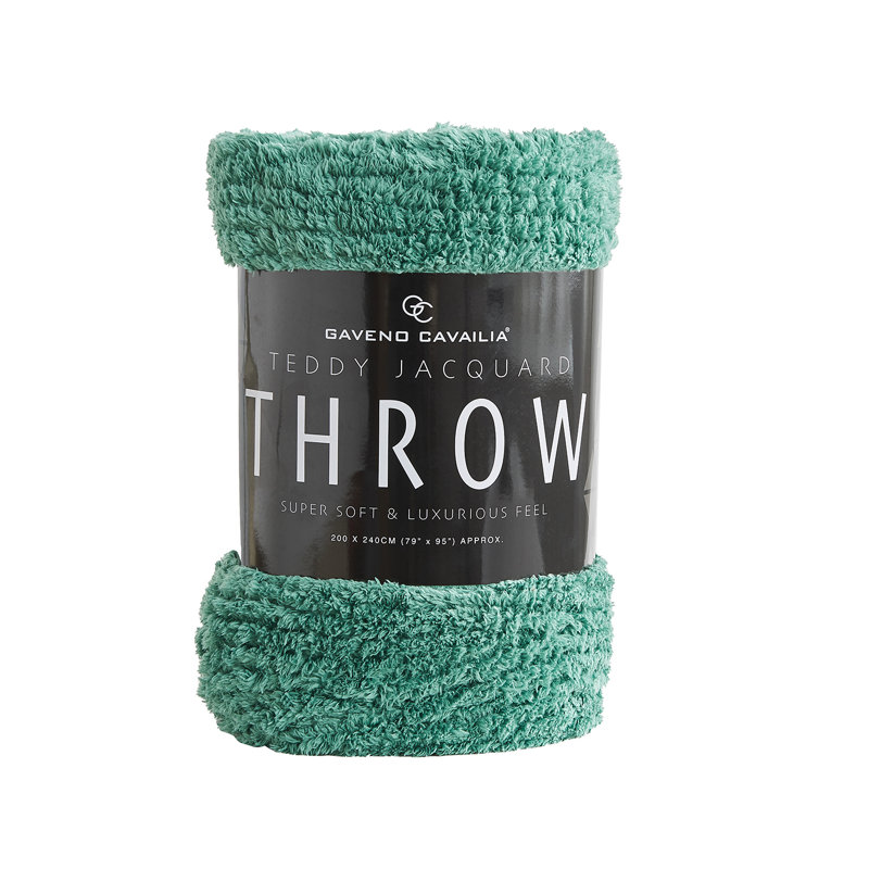 Ardith Standard Throw Blanket, Green, 130cm W x 180cm L