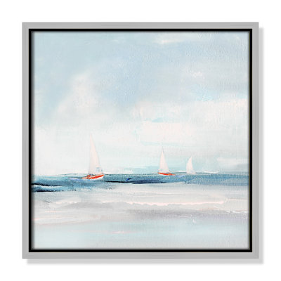 Caribbean Sail by Sally Swatland - Floater Frame Print on Canvas