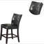 Ensemble de 2 chaises hautes capitonnées modernes en similicuir noir