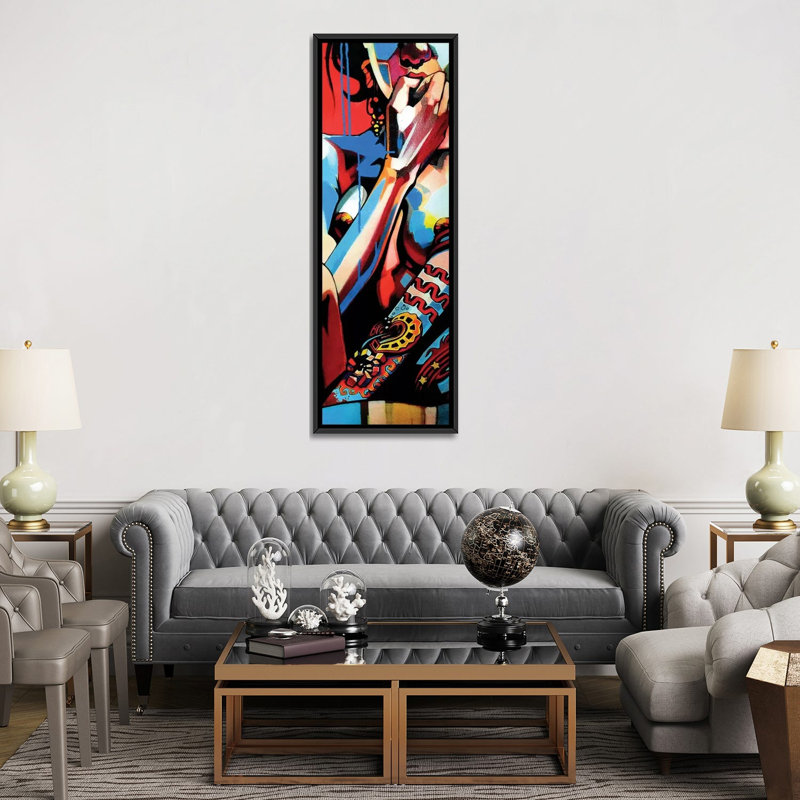 Print, Toile avec cadre noir, H 72 po x l 24 po x 1,5 po