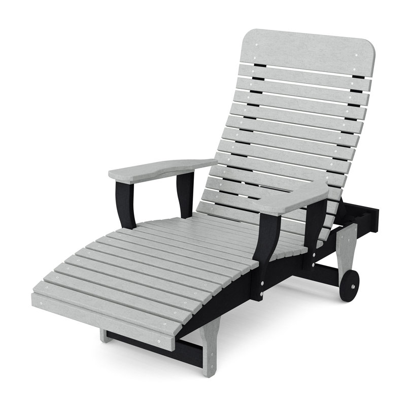 Chaise longue inclinable Signature, Gris clair / noir