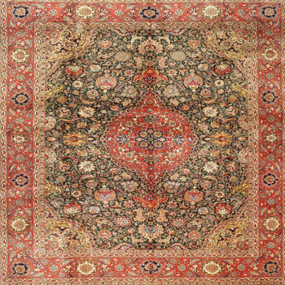 Tapis rouge/vert traditionnel Timmerman