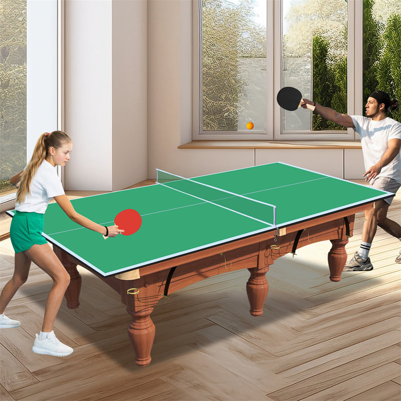 Plateau de table de tennis de table pliable et portatif de taille moyenne 8 pieds vert pour jeux d'intérieur, Green