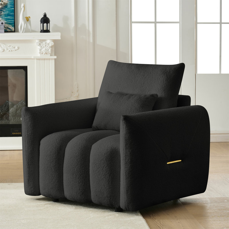 35 "Teddy Fabric Sofa, Black
