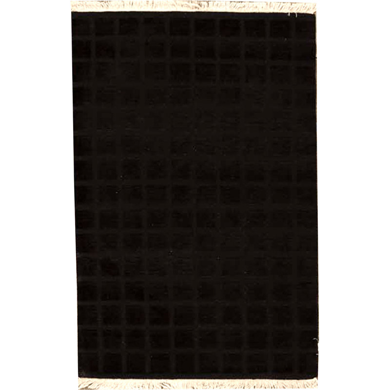 Tapis noir de haute qualité noué à la main