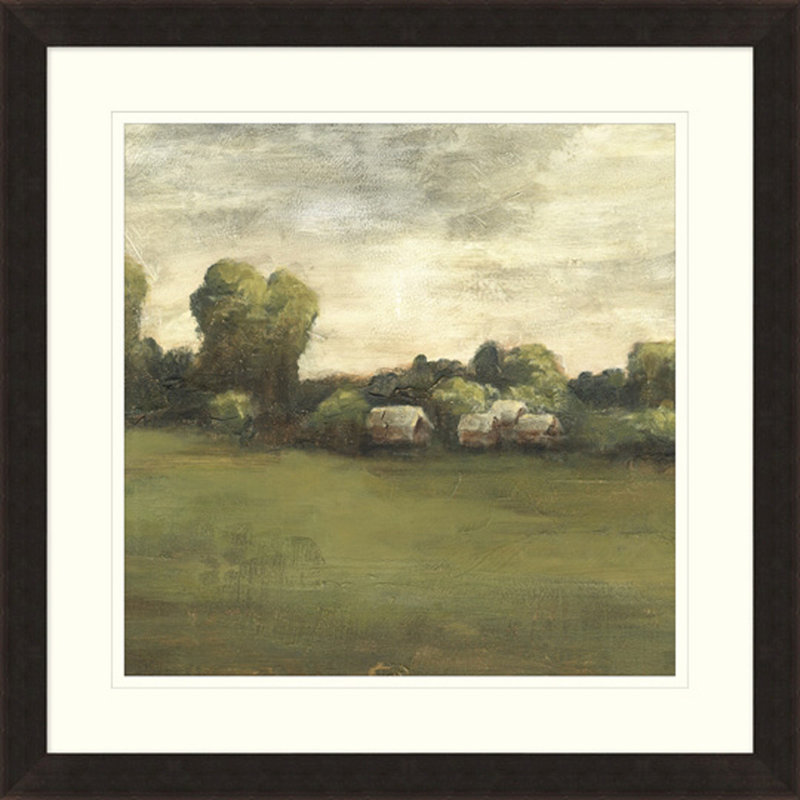 Country Meadow 1 - Peinture encadrée sur papier