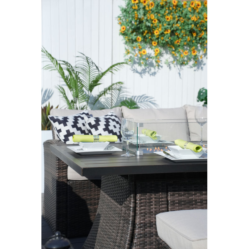 Gessell Wicker 6 - Person Patio Conversation Set with Cushions