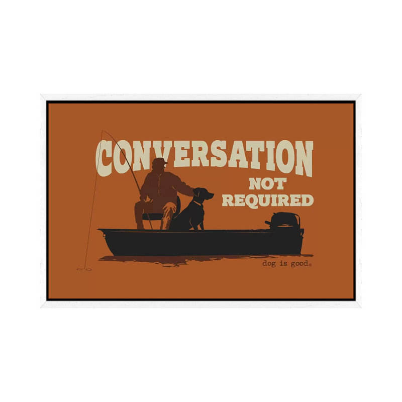 Conversation Not Required Boat - Print on Canvas, White Framed, 66.04cm H x 101.6cm W x 3.81cm D