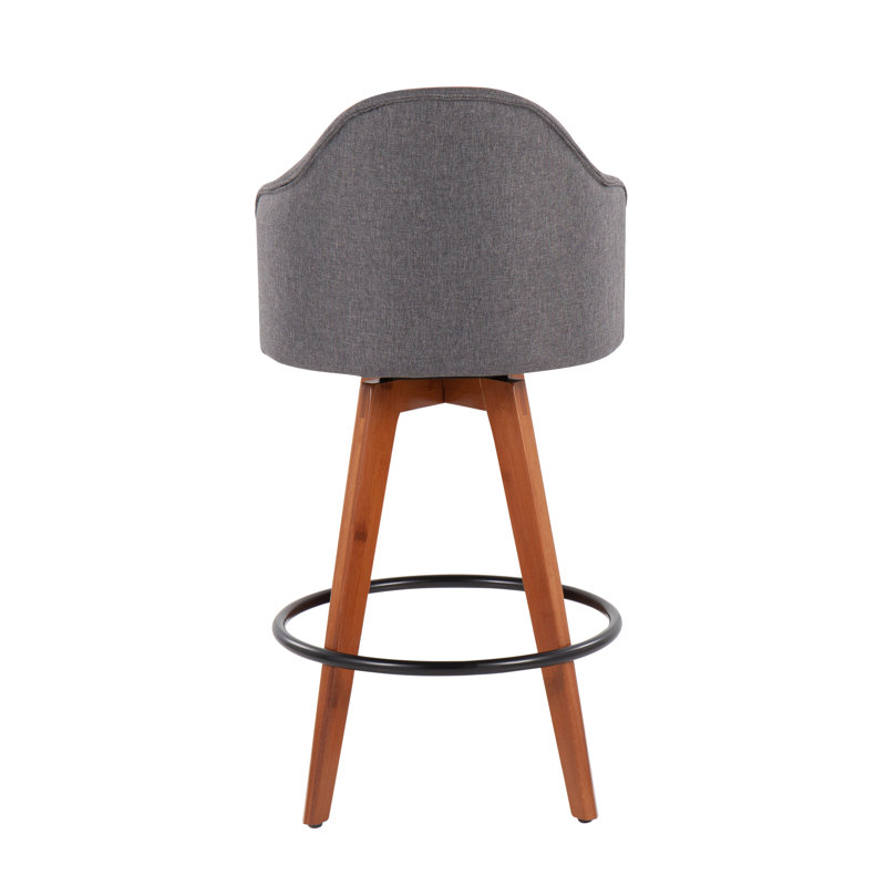 Ensemble de 2 tabourets de comptoir Arabelle, Gris anthracite