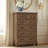 Henry Tall Dresser Chest, Mocha Brown Acacia Wood, 6 Drawers