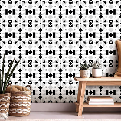 Peel and Stick Wallpaper Contact Paper Black white checkered Chess Black white square Checkered Self Adhesive and Removable 24in x 118in(60x300cm)